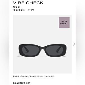 BNWT Quay “VIBE CHECK POLARIZED” blk frame/blk polarized lenses Sunglasses